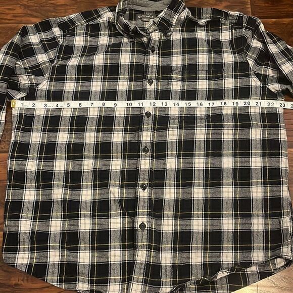 Eddie Bauer Blue Plaid Print Button Closure Flannel Shirt Casual Work Grunge - Picture 5 of 8